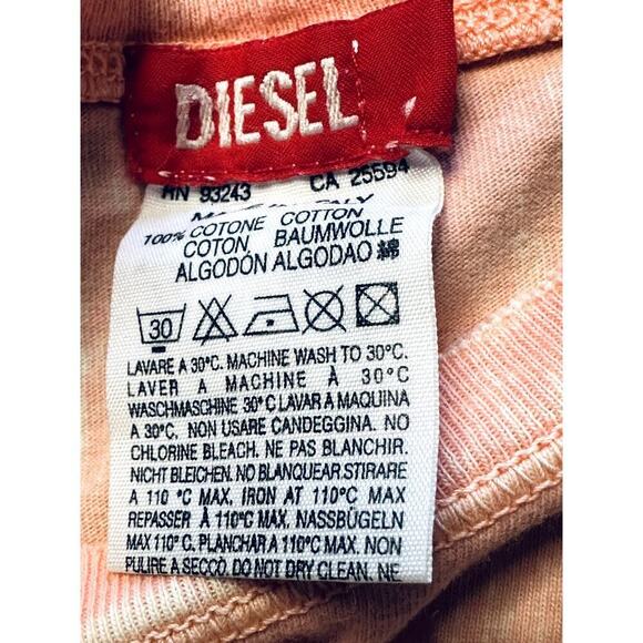 Diesel Peach Tie Dye Ruffle Short Sleeve Tee Shirt Youth Size M - Picture 3 of 4